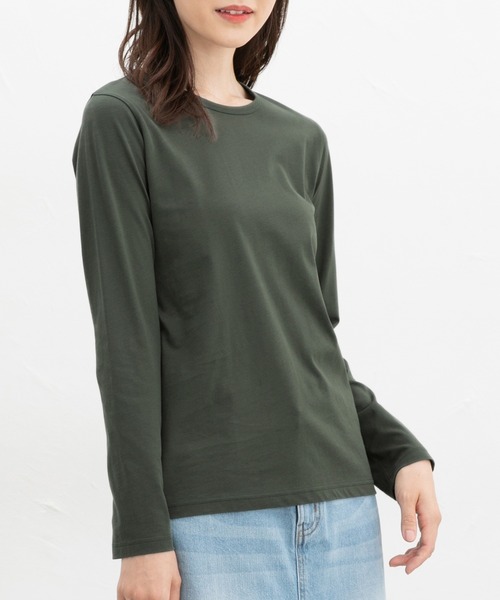 Honeys(ハニーズ)の「オーガニッククルーT(Tシャツ/カットソー・レディース・グリーン/ボルドー/ブラウン/イエロー系その他/ブルー・S/M/LL/L)」の3枚目の写真