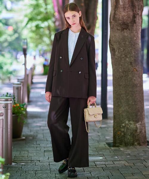 DRESSTERIOR（ドレステリア）の「【セットアップ可/オンオフ/otonaMUSE 11月号掲載】ウールビスコースカルゼジャケット（テーラードジャケット・レディース・ブラウン系その他・38/36/34）」の3枚目の写真