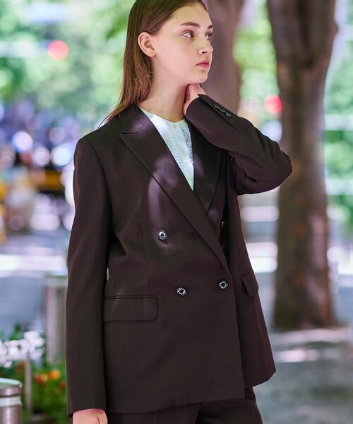 DRESSTERIOR（ドレステリア）の「【セットアップ可/オンオフ/otonaMUSE 11月号掲載】ウールビスコースカルゼジャケット（テーラードジャケット・レディース・ブラウン系その他・38/36/34）」の5枚目の写真