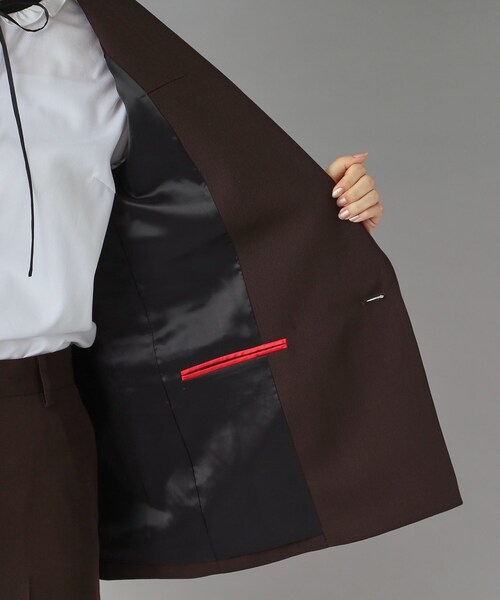 DRESSTERIOR（ドレステリア）の「【セットアップ可/オンオフ/otonaMUSE 11月号掲載】ウールビスコースカルゼジャケット（テーラードジャケット・レディース・ブラウン系その他・38/36/34）」の13枚目の写真