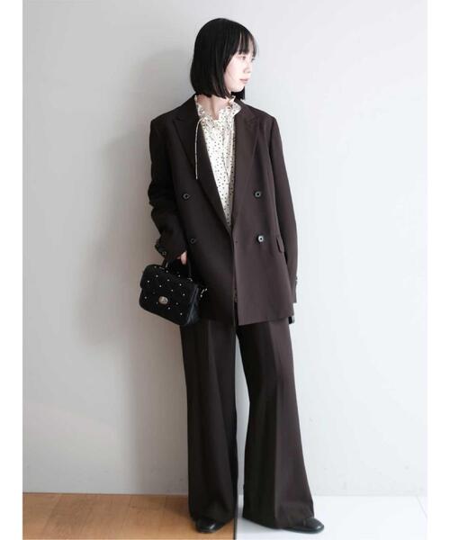 DRESSTERIOR（ドレステリア）の「【セットアップ可/オンオフ/otonaMUSE 11月号掲載】ウールビスコースカルゼジャケット（テーラードジャケット・レディース・ブラウン系その他・38/36/34）」の14枚目の写真