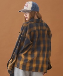 PLAN To（プラントゥ）の「Vintage Design Gradation Ombre Check Shirts / ヴィンテージデザイングラデーションオンブレチェックシャツ（シャツ/ブラウス）」