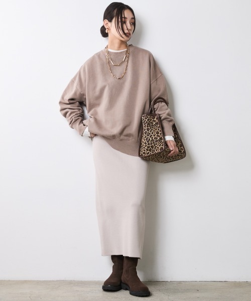 CHIC STYLE(シックスタイル)の「綿100%ピグメント染裏起毛スウェット<大きいサイズ有>シックスタイル(スウェット・レディース・パープル/モカ/カーキ系・5L/4L/3L/LL/L/M)」の5枚目の写真