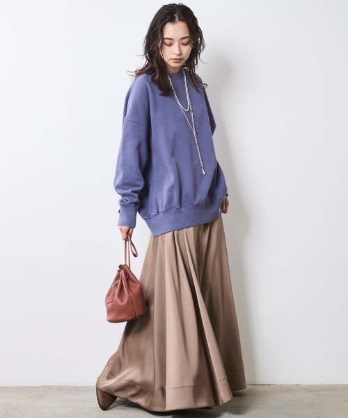 CHIC STYLE(シックスタイル)の「綿100%ピグメント染裏起毛スウェット<大きいサイズ有>シックスタイル(スウェット・レディース・パープル/モカ/カーキ系・5L/4L/3L/LL/L/M)」の8枚目の写真