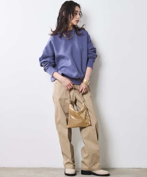 CHIC STYLE(シックスタイル)の「綿100%ピグメント染裏起毛スウェット<大きいサイズ有>シックスタイル(スウェット・レディース・パープル/モカ/カーキ系・5L/4L/3L/LL/L/M)」の10枚目の写真