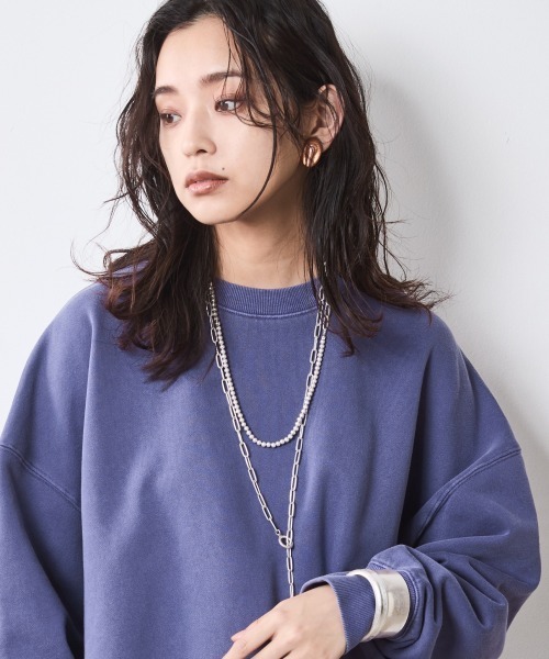 CHIC STYLE(シックスタイル)の「綿100%ピグメント染裏起毛スウェット<大きいサイズ有>シックスタイル(スウェット・レディース・パープル/モカ/カーキ系・5L/4L/3L/LL/L/M)」の13枚目の写真