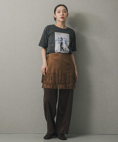 SENSE OF PLACE by URBAN RESEARCH(センスオブプレイスバイアーバンリサーチ)の「FSフリンジスカート(スカート・レディース・ブラック/キャメル・MEDIUM/SMALL)」の16枚目の写真