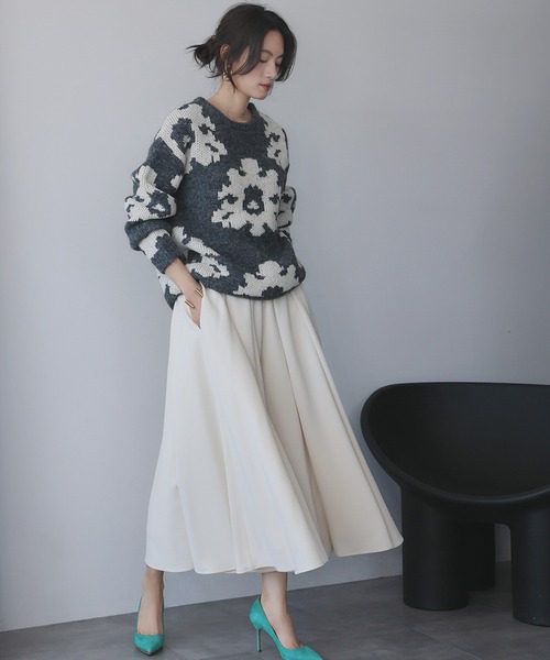ELFRANK(エルフランク)の「タック ガウチョパンツ スカーチョ キュロットパンツ ワイドパンツ(その他パンツ・レディース・チャコールグレー/アイボリー/ブラック・M/L)」の21枚目の写真