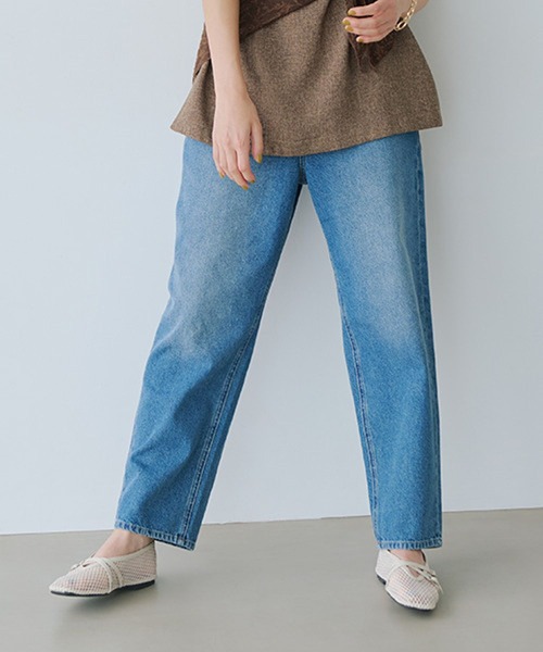 studio CLIP（スタディオクリップ）の「テーパードデニムパンツ[プチ・プラスサイズあり]《CLIP denim》（デニムパンツ・レディース・ブラック/インディゴブルー/ブルー・LARGE/SMALL/MEDIUM/PM/PL/X-LARGE/XX-LARGE/XXX-LARGE）」の13枚目の写真