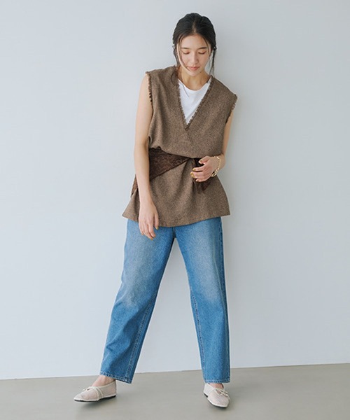 studio CLIP（スタディオクリップ）の「テーパードデニムパンツ[プチ・プラスサイズあり]《CLIP denim》（デニムパンツ・レディース・ブラック/インディゴブルー/ブルー・LARGE/SMALL/MEDIUM/PM/PL/X-LARGE/XX-LARGE/XXX-LARGE）」の15枚目の写真