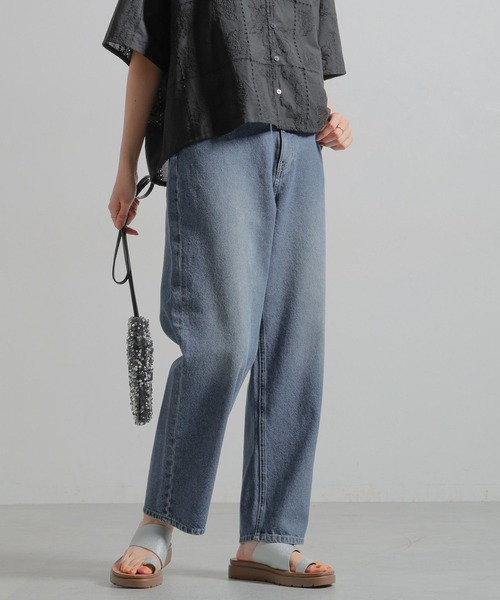 studio CLIP（スタディオクリップ）の「テーパードデニムパンツ[プチ・プラスサイズあり]《CLIP denim》（デニムパンツ・レディース・ブラック/インディゴブルー/ブルー・LARGE/SMALL/MEDIUM/PM/PL/X-LARGE/XX-LARGE/XXX-LARGE）」の16枚目の写真