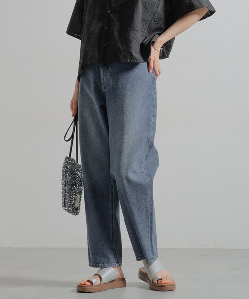 studio CLIP（スタディオクリップ）の「テーパードデニムパンツ[プチ・プラスサイズあり]《CLIP denim》（デニムパンツ・レディース・ブラック/インディゴブルー/ブルー・LARGE/SMALL/MEDIUM/PM/PL/X-LARGE/XX-LARGE/XXX-LARGE）」の18枚目の写真