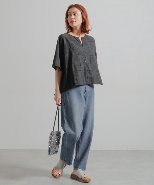 studio CLIP（スタディオクリップ）の「テーパードデニムパンツ[プチ・プラスサイズあり]《CLIP denim》（デニムパンツ・レディース・ブラック/インディゴブルー/ブルー・LARGE/SMALL/MEDIUM/PM/PL/X-LARGE/XX-LARGE/XXX-LARGE）」の20枚目の写真