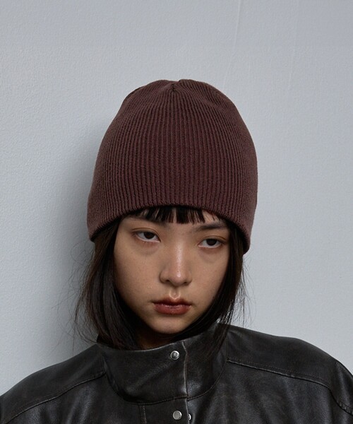 NOMINE（ノミネ）の「コットン ビーニー/ニット帽（ニットキャップ/ビーニー・レディース・ライトグレー/ブラック/ダークブラウン/レッド/アイボリー・フリー）」の4枚目の写真