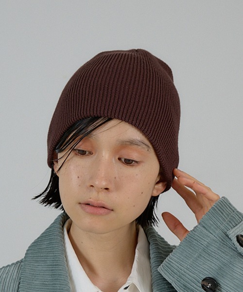 NOMINE(ノミネ)の「コットン ビーニー/ニット帽(ニットキャップ/ビーニー・レディース・ライトグレー/ブラック/ダークブラウン/レッド/アイボリー/ブラウン/ネイビー・フリー)」の4枚目の写真