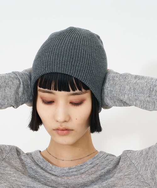 NOMINE(ノミネ)の「コットン ビーニー/ニット帽(ニットキャップ/ビーニー・レディース・ライトグレー/ブラック/ダークブラウン/レッド/アイボリー/ブラウン/ネイビー・フリー)」の8枚目の写真