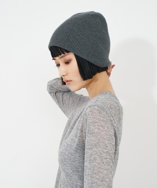 NOMINE（ノミネ）の「コットン ビーニー/ニット帽（ニットキャップ/ビーニー・レディース・ライトグレー/ブラック/ダークブラウン/レッド/アイボリー・フリー）」の18枚目の写真