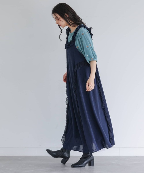 somari imagination（ソマリ イマジネーション）の「『ドビードットフリルキャミワンピース』（ワンピース・レディース・ブラック/ネイビー・1/2）」の13枚目の写真