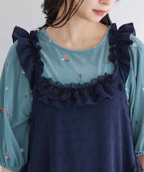 somari imagination（ソマリ イマジネーション）の「『ドビードットフリルキャミワンピース』（ワンピース・レディース・ブラック/ネイビー・1/2）」の16枚目の写真