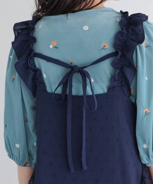 somari imagination（ソマリ イマジネーション）の「『ドビードットフリルキャミワンピース』（ワンピース・レディース・ブラック/ネイビー・1/2）」の17枚目の写真