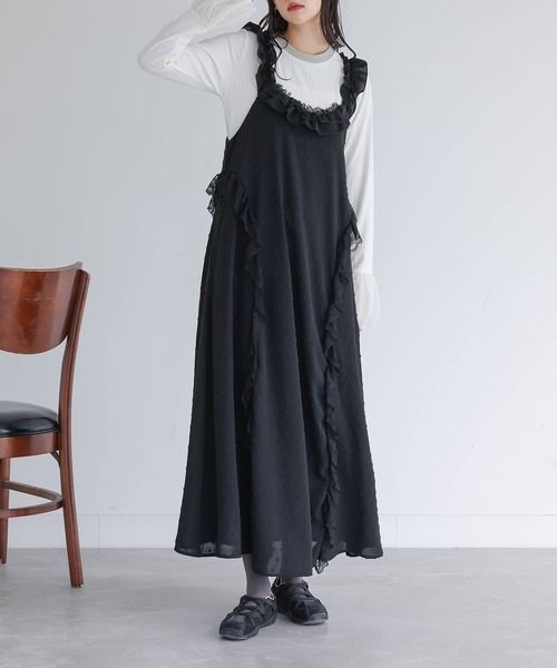 somari imagination（ソマリ イマジネーション）の「『ドビードットフリルキャミワンピース』（ワンピース・レディース・ブラック/ネイビー・1/2）」の22枚目の写真