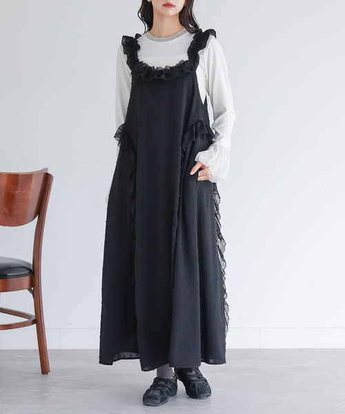 somari imagination（ソマリ イマジネーション）の「『ドビードットフリルキャミワンピース』（ワンピース・レディース・ブラック/ネイビー・1/2）」の21枚目の写真