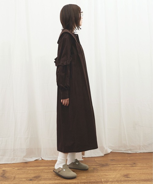 fig London(フィグロンドン)の「shirt corl dress(ワンピース・レディース・ネイビー/ピンク/ダークブラウン・FREE)」の15枚目の写真