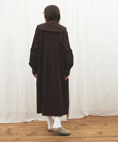 fig London(フィグロンドン)の「shirt corl dress(ワンピース・レディース・ネイビー/ピンク/ダークブラウン・FREE)」の13枚目の写真