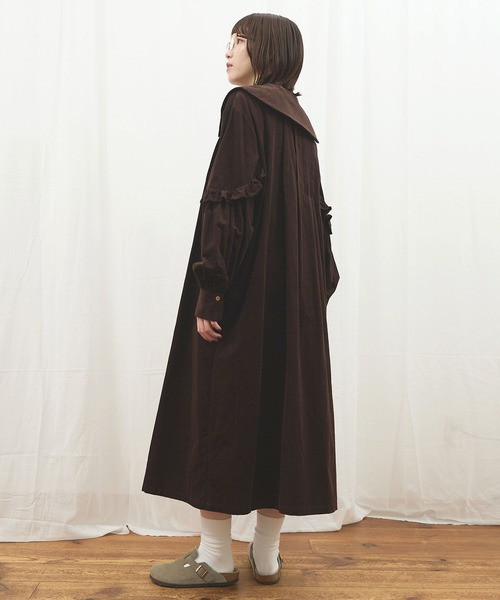 fig London(フィグロンドン)の「shirt corl dress(ワンピース・レディース・ネイビー/ピンク/ダークブラウン・FREE)」の17枚目の写真