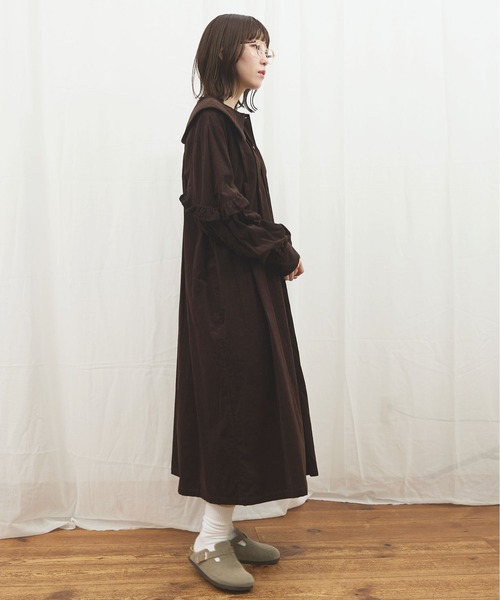 fig London(フィグロンドン)の「shirt corl dress(ワンピース・レディース・ネイビー/ピンク/ダークブラウン・FREE)」の16枚目の写真