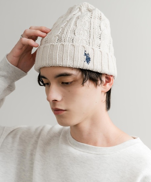 セール】U.S. POLO ASSN. ユーエスポロアッスン cable Knitting beanie