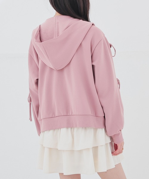 Honeys(ハニーズ)の「袖リボンパーカー(パーカー・レディース・ピンク/アイボリー/ブラック・L/M/S)」の20枚目の写真