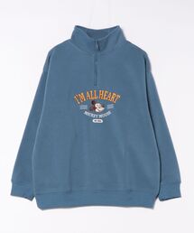 スウェット ハーフジップ」に該当するブルー・ネイビー/青色系の