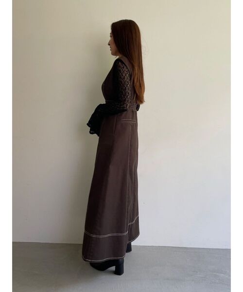 Dickies(ディッキーズ)の「【別注Dickies】ZIPジャンパースカート(ジャンパースカート・レディース・ブラウン/グリーン/ベージュ・MEDIUM/SMALL)」の8枚目の写真