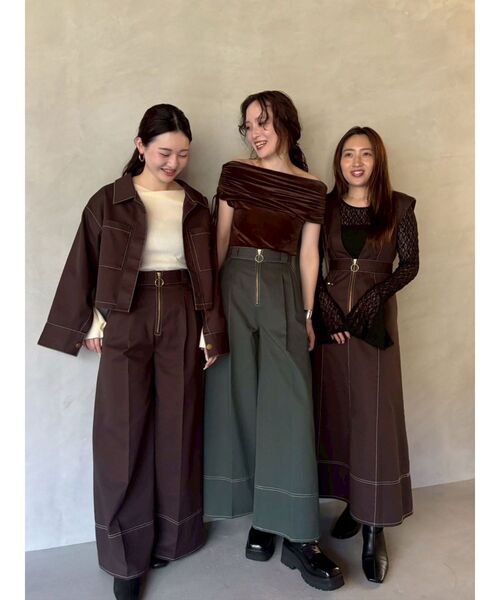 Dickies(ディッキーズ)の「【別注Dickies】ZIPジャンパースカート(ジャンパースカート・レディース・ブラウン/グリーン/ベージュ・MEDIUM/SMALL)」の10枚目の写真