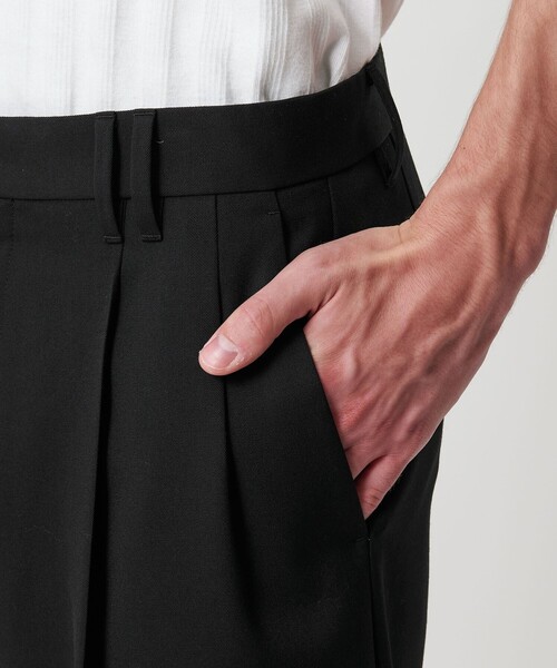 TW ツイル ワイド 2P ストレート スラックス -セットアップ対応