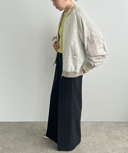 LHELBIE（レルビエ）の「MA-1スリーブツイードブルゾン（ブルゾン・レディース・オフホワイト/ブラック・M）」の7枚目の写真