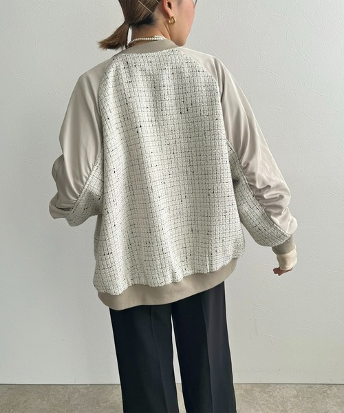 LHELBIE（レルビエ）の「MA-1スリーブツイードブルゾン（ブルゾン・レディース・オフホワイト/ブラック・M）」の11枚目の写真