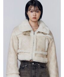 EMODA アウター ホワイト セール】フロントボタンショートリブトップ（Tシャツ/カットソー