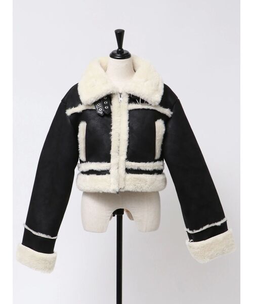EMODA（エモダ）の「ショートフェイクムートンブルゾン（ブルゾン・レディース・ブラウン/ブラック/その他/アイボリー・FREE）」の16枚目の写真