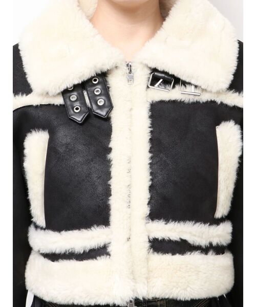 EMODA（エモダ）の「ショートフェイクムートンブルゾン（ブルゾン・レディース・ブラウン/ブラック/その他/アイボリー・FREE）」の21枚目の写真