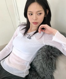 MUCENT（ムセント）の「【日本未発売/WEB限定】MUCENT(ムセント)/シアートップス シアーニット シースルーニット ロングスリーブ/LUEUR SEE THROUGH V NECK KNIT（ニット/セーター）」