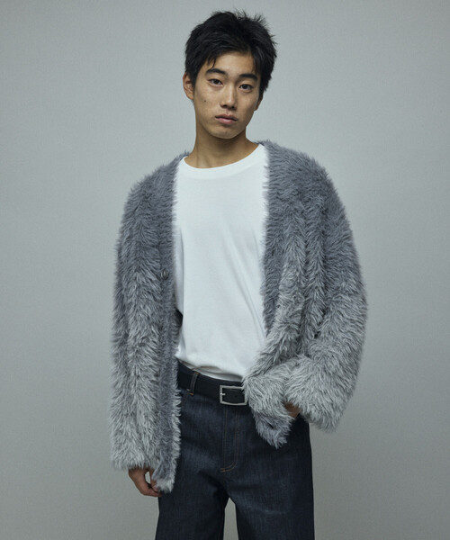 Firsthand（ファーストハンド）の「Firsthand/ファーストハンド オーバーサイズ フェザーヤーン グラデーション ニット カーディガン（カーディガン/ボレロ・メンズ・ブラウン/グレー/ブラック・L/M）」の5枚目の写真