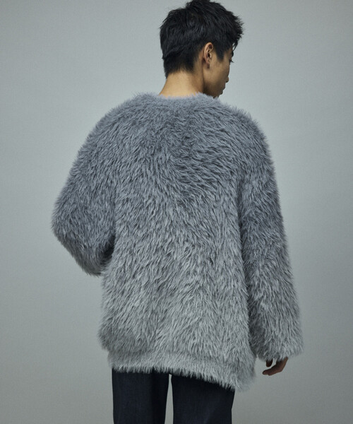 Firsthand（ファーストハンド）の「Firsthand/ファーストハンド オーバーサイズ フェザーヤーン グラデーション ニット カーディガン（カーディガン/ボレロ・メンズ・ブラウン/グレー/ブラック・L/M）」の6枚目の写真