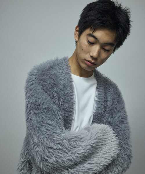 Firsthand（ファーストハンド）の「Firsthand/ファーストハンド オーバーサイズ フェザーヤーン グラデーション ニット カーディガン（カーディガン/ボレロ・メンズ・ブラウン/グレー/ブラック・L/M）」の8枚目の写真