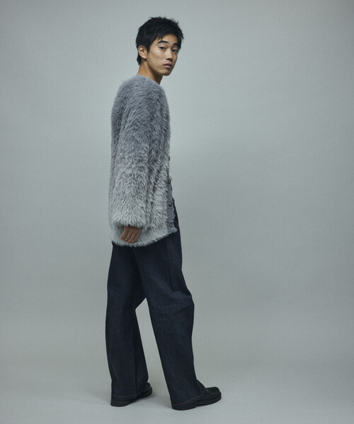 Firsthand（ファーストハンド）の「Firsthand/ファーストハンド オーバーサイズ フェザーヤーン グラデーション ニット カーディガン（カーディガン/ボレロ・メンズ・ブラウン/グレー/ブラック・L/M）」の9枚目の写真