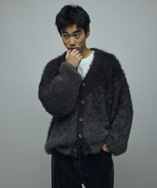 Firsthand（ファーストハンド）の「Firsthand/ファーストハンド オーバーサイズ フェザーヤーン グラデーション ニット カーディガン（カーディガン/ボレロ・メンズ・ブラウン/グレー/ブラック・L/M）」の14枚目の写真