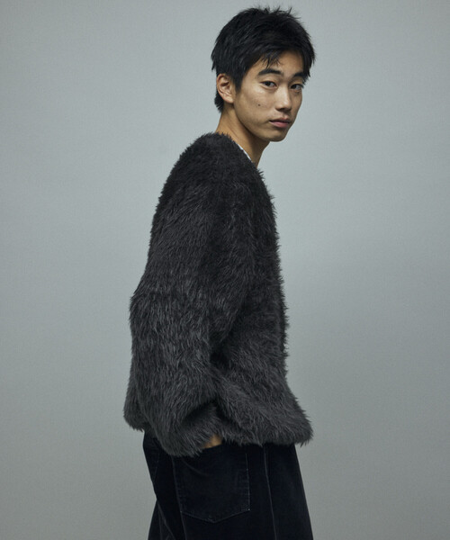 Firsthand（ファーストハンド）の「Firsthand/ファーストハンド オーバーサイズ フェザーヤーン グラデーション ニット カーディガン（カーディガン/ボレロ・メンズ・ブラウン/グレー/ブラック・L/M）」の17枚目の写真