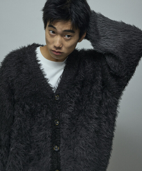 Firsthand（ファーストハンド）の「Firsthand/ファーストハンド オーバーサイズ フェザーヤーン グラデーション ニット カーディガン（カーディガン/ボレロ・メンズ・ブラウン/グレー/ブラック・L/M）」の21枚目の写真