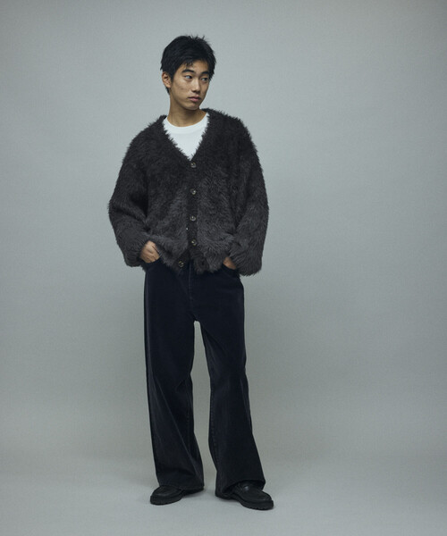 Firsthand(ファーストハンド)の「Firsthand/ファーストハンド オーバーサイズ フェザーヤーン グラデーション ニット カーディガン(カーディガン/ボレロ・メンズ・ブラウン/グレー/ブラック・L/M)」の7枚目の写真